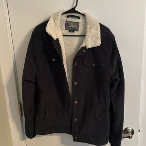 Navy blue corduroy jacket with sheep’s plush